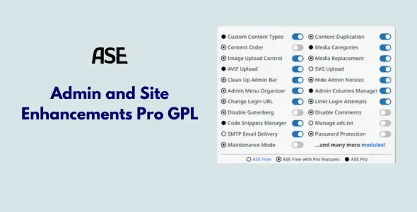 Admin and Site Enhancements Pro GPL Latest Version