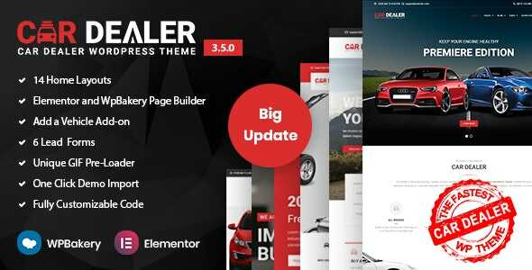Car Dealer Automotive Theme GPL v6.0.5 – Responsive WordPress Websites