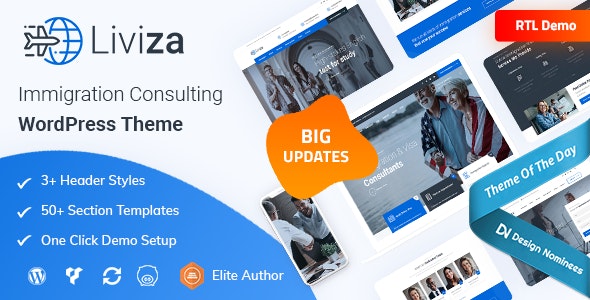 Liviza Theme GPL v3.5 – Immigration Consulting WordPress Websites