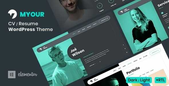 Myour CV Resume WordPress Theme GPL Latest Version