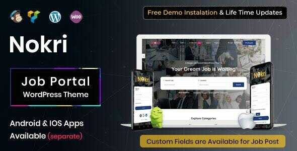 Nokri Theme GPL v4.20.1– Job Board WordPress Theme Latest Version