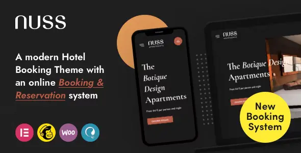 Nuss Theme GPL v1.1.8 – Hotel Booking WordPress Latest version