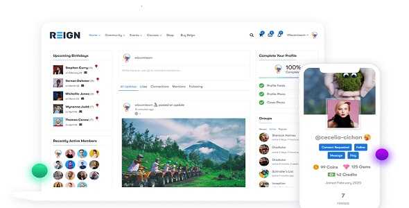 Reign WordPress BuddyPress Theme GPL Latest Version