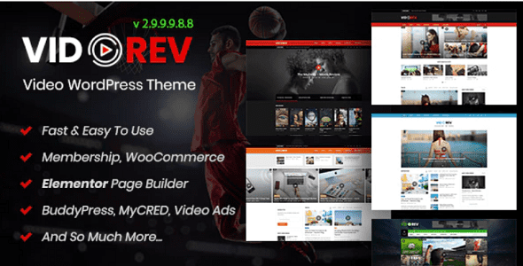 VidoRev GPL v2.9.9.9.9.9.1 – Video WordPress Theme