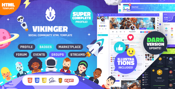 Vikinger Theme GPL v1.9.17 – BuddyPress and GamiPress Social Community